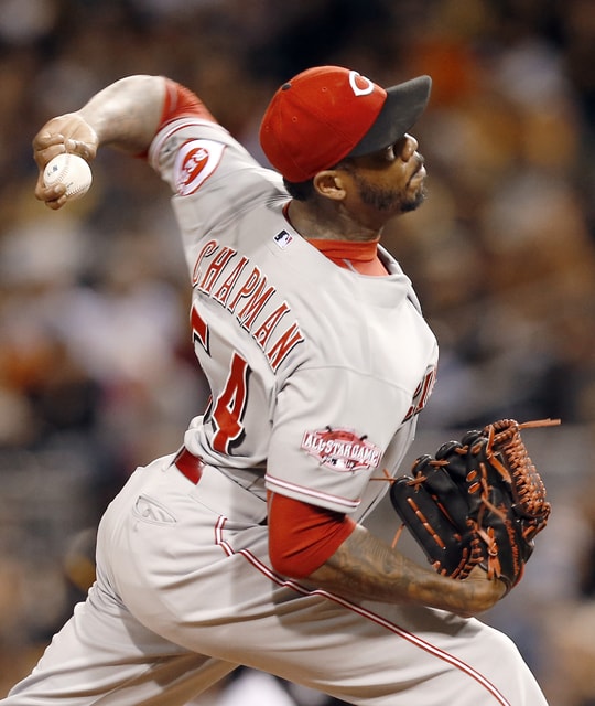 Cincinnati's Chapman throws 62 fastest pitches of season